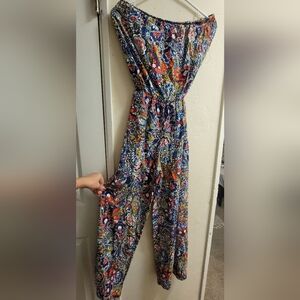 Colorful Strappless Jumpsuit